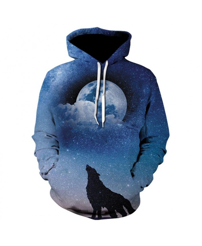 Lonely wolf at night Hoodies Hoodie Men/Women Hip Hop Autumn Winter Hoody Tops Casual Brand 3D Wolf Hoodie Sweatshirt Dropship