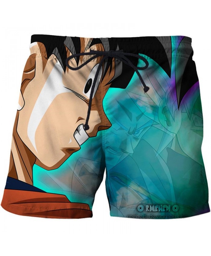 Look At Others Obliquely Dragon Ball Men Anime 3D Printed Beach Shorts Casual Watersport Male Quick Dry Board Shorts