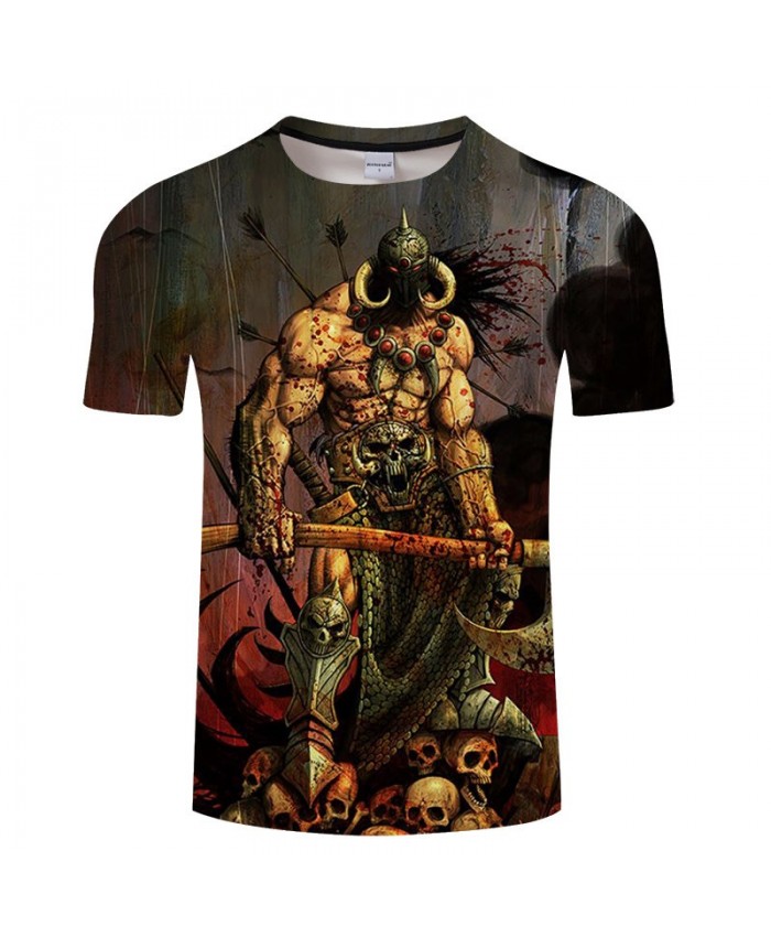 Man Holding An Axe Anime Game 3D Print tshirt Men tshirt Summer Casual Short Sleeve Male 2021 New O-neck Drop Ship