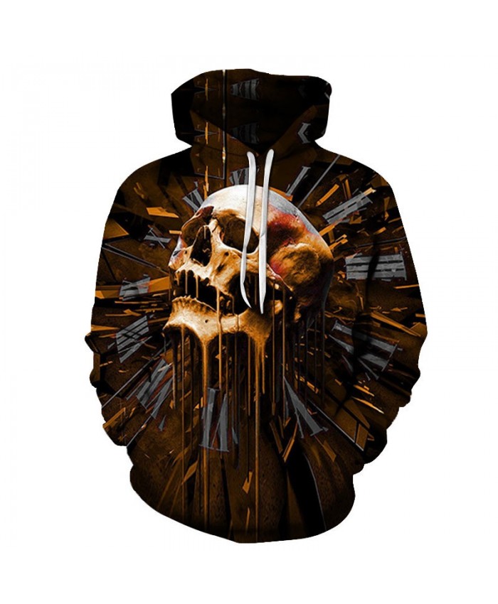 Many Holes In The Skull Print Men Pullover Sweatshirt Clothing for Men Custom Pullover Hoodie Streetwear Sweatshirt
