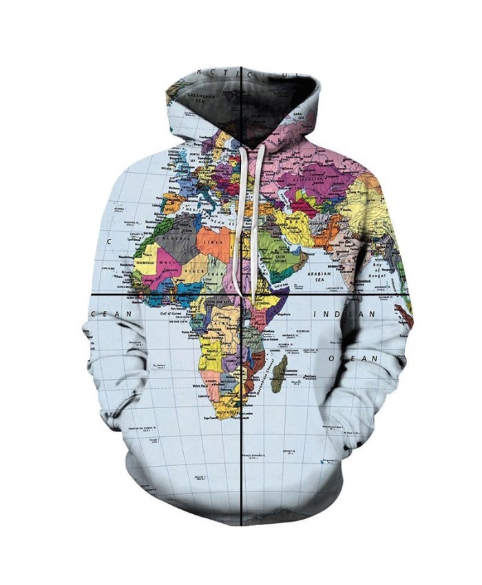 Map 3D Printed Equatorial Center Men Pullover Sweatshirt Pullover Hoodie Casual Streetwear Sweatshirt Fashion Men