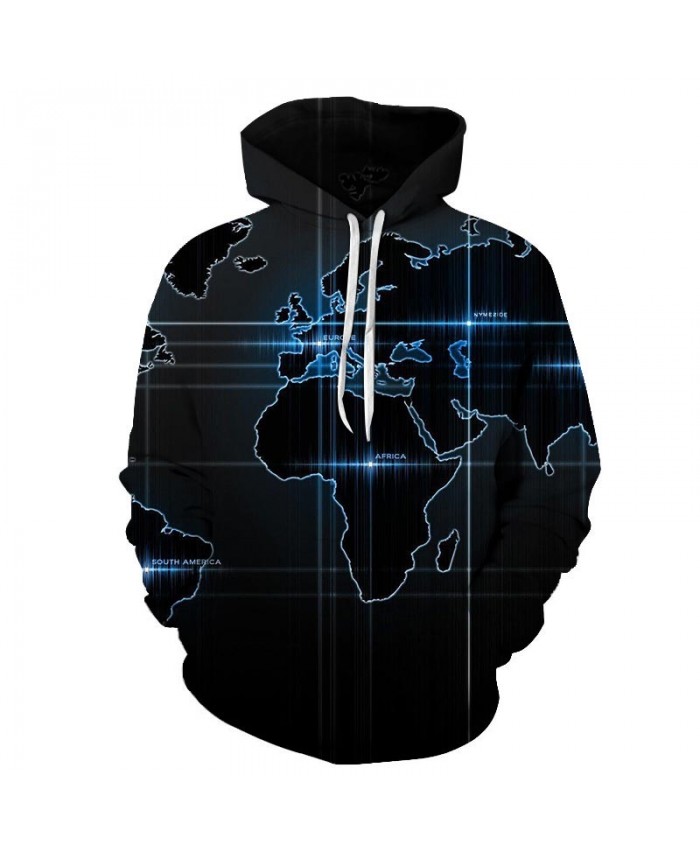 Map 3D Printed Men Pullover Sweatshirt Pullover Hoodie Casual Hoodies Fashion Men Hoodie Streetwear Black Background