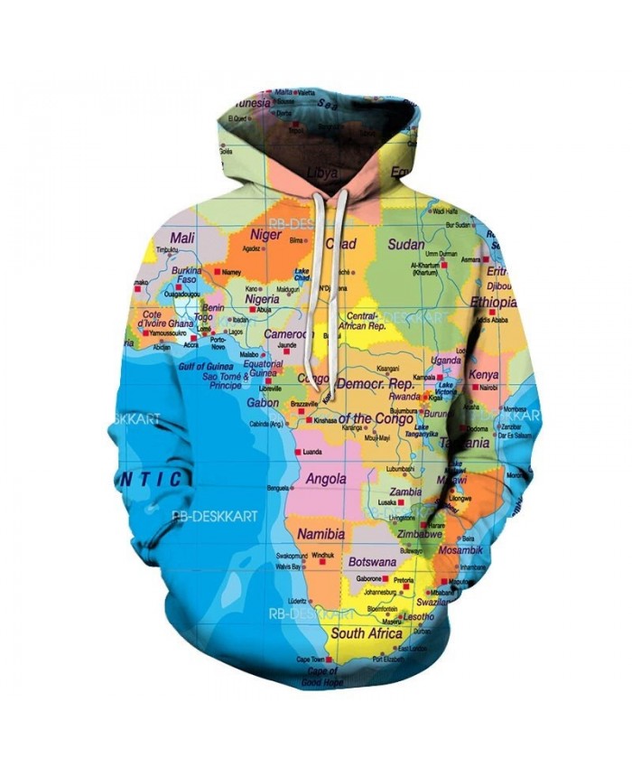 Map 3D Printed Men Pullover Sweatshirt Pullover Hoodie Casual Hoodies Fashion Men Hoodie Streetwear Sweatshirt