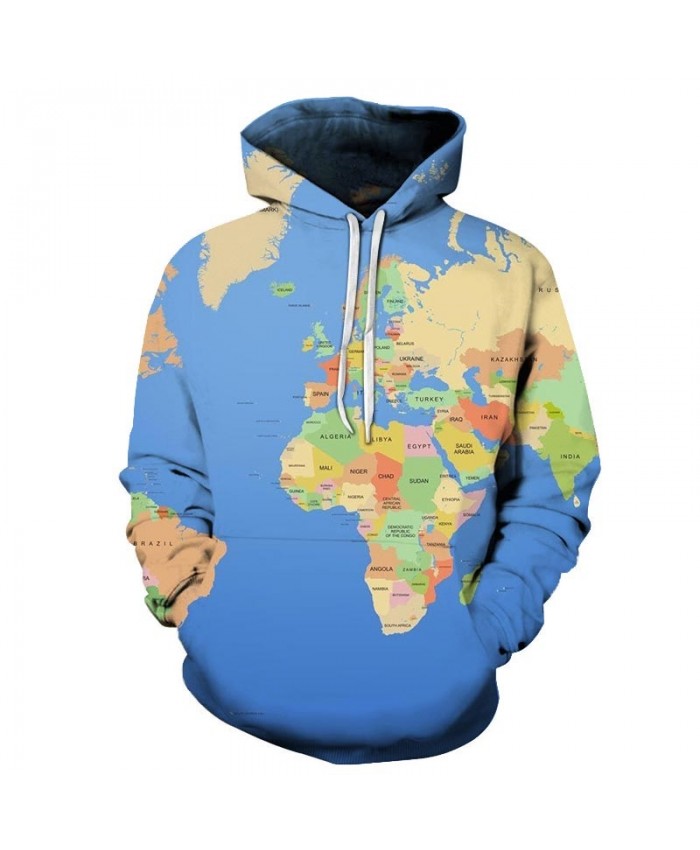 Map Blue Ocean 3D Printed Men Pullover Sweatshirt Pullover Hoodie Fashion Casual Men Streetwear Sweatshirt Hoodies