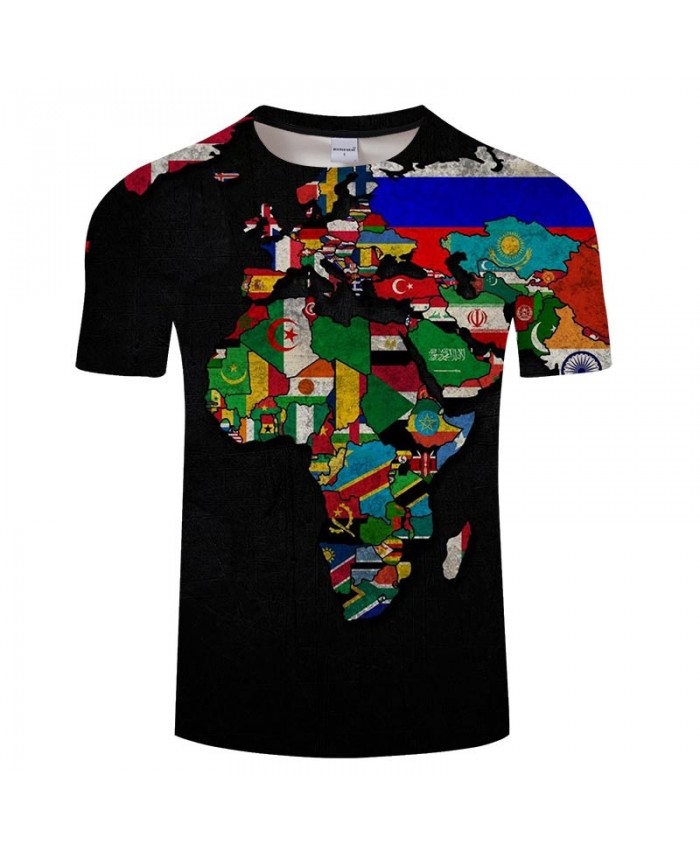 Map Countries 3D Printed Men tshirt Mens Shirt Casual Summer Short Sleeve Male tshirt Brand Men Round Neck