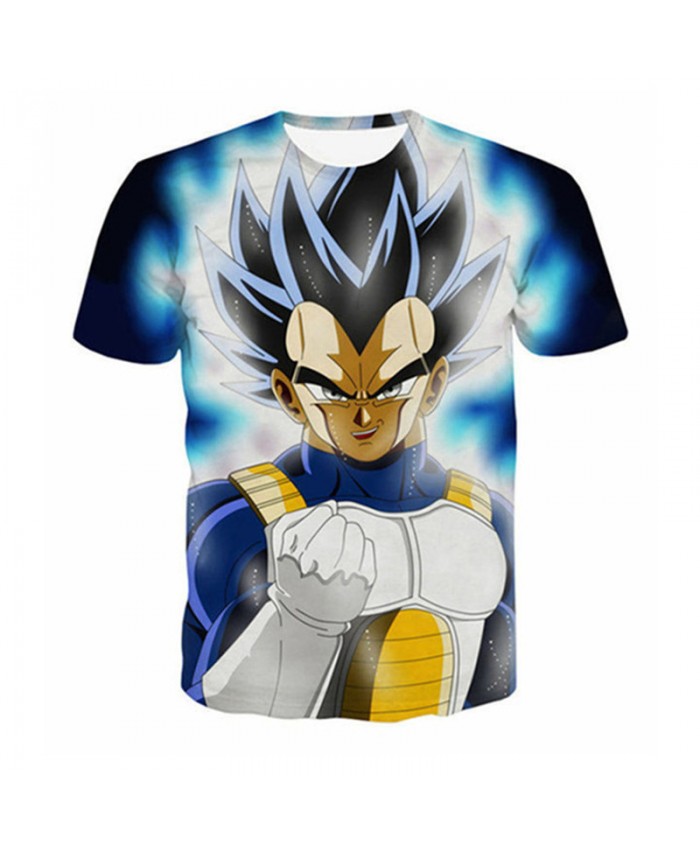 Men's Short Sleeve 3D Animation Cartoon Tee shirt Dragon Ball Ultra Instinct Super Saiyan Kids Goku Vegeta Printed T-Shirt 5XL