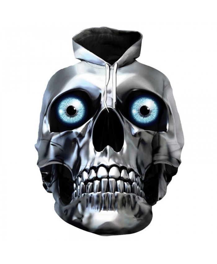 Men's hoodie metal skull mask 3D hip hop hooded pullover sportswear Tracksuit Pullover Hooded Sweatshirt