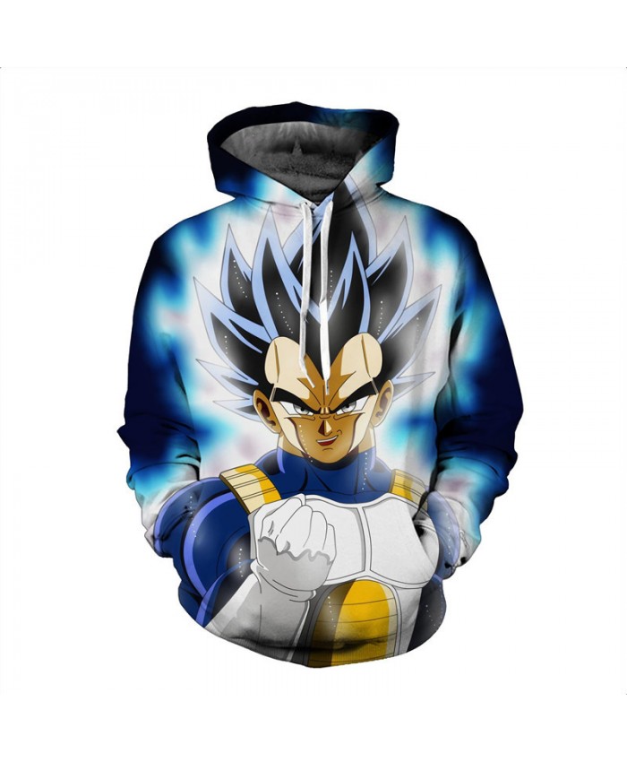 Men 3D Hoodie Sweatshirt Dragon Ball Anime Hoodies Hooded Coat Super Saiyan Blue Vegeta Printed Cartoon Sudaderas Hombre