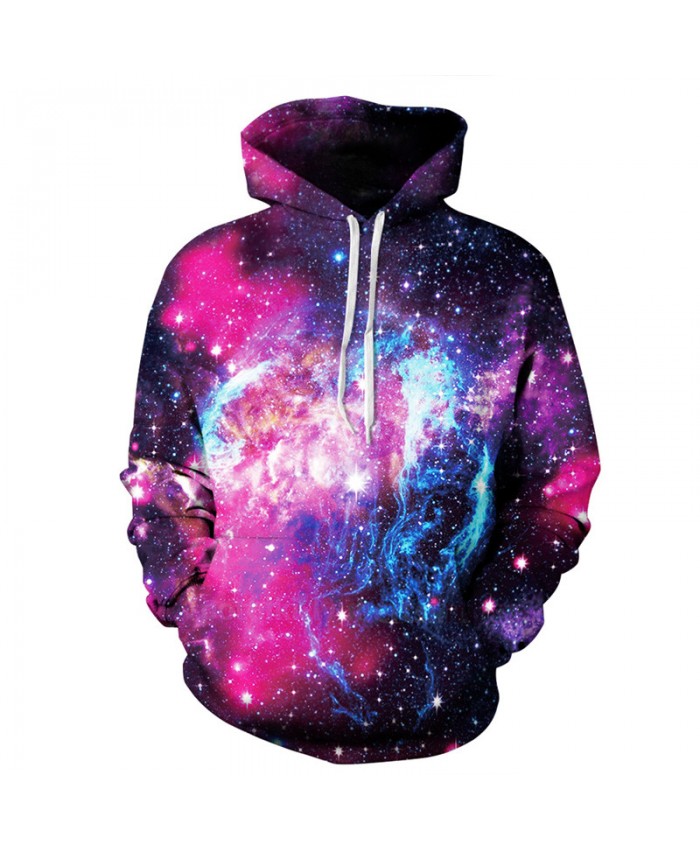 Men Women Fashion Hooded Sweatshirt Starry Sky 3D Print Sportwear