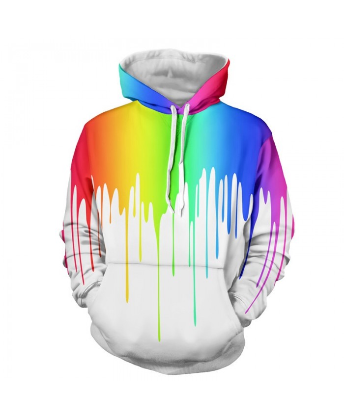 Men Women Fashion Hoodies 3D Printing Bright Color Paint Patterns Cool Sweatshirt C