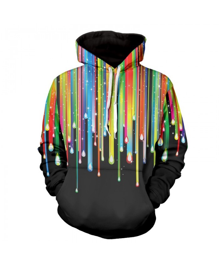 Men Women Fashion Hoodies 3D Printing Bright Color Paint Patterns Cool Sweatshirt D