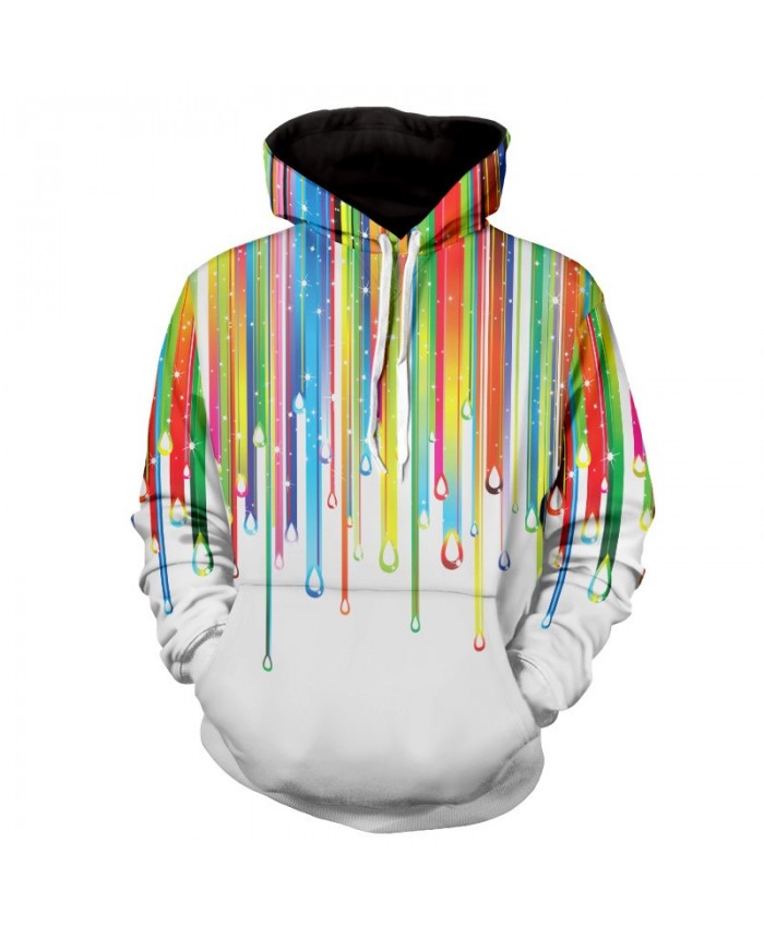Men Women Fashion Hoodies 3D Printing Bright Color Paint Patterns Cool Sweatshirt E