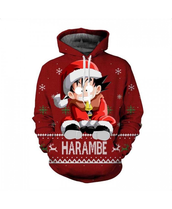 Men&Women Hoodies Hoody Sweatshirts Christmas 3D Dragon Ball Print Anime Couple Plus Size Hoodie Pullovers Autumn Windbreaker