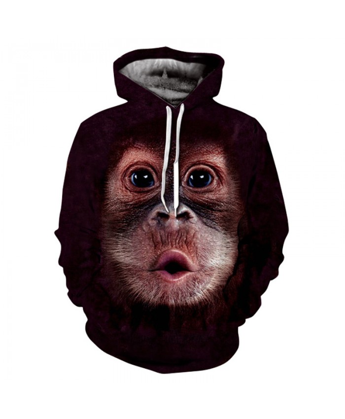 Men&Women Hoodies Hoody Sweatshirts Orangutan 3D Print Animal Couple Plus Size Hoodie Pullovers Autumn Windbreaker Outwear Tracksuit