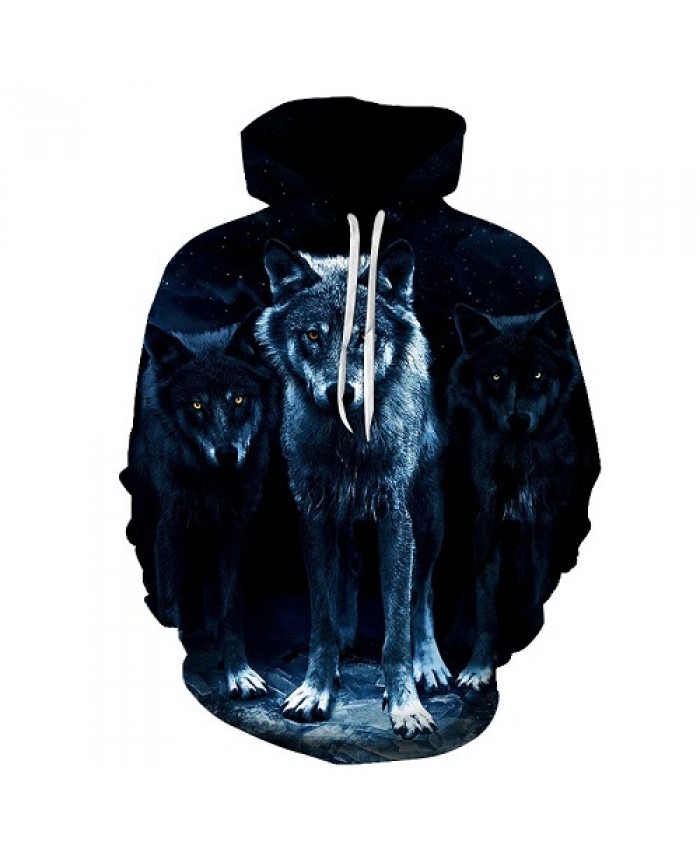 Mens Hipster Hip Hop Hoodie Sweatshirt Men Women Fashion 3D War Wolf Print Hoodies Men Streetwear Hoody Sweatshirts Pullovers