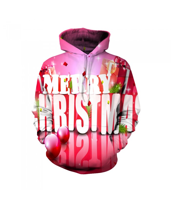 Merry Christmas pink gift box pattern Funny Fashion Christmas Hoodie Sweatshirt