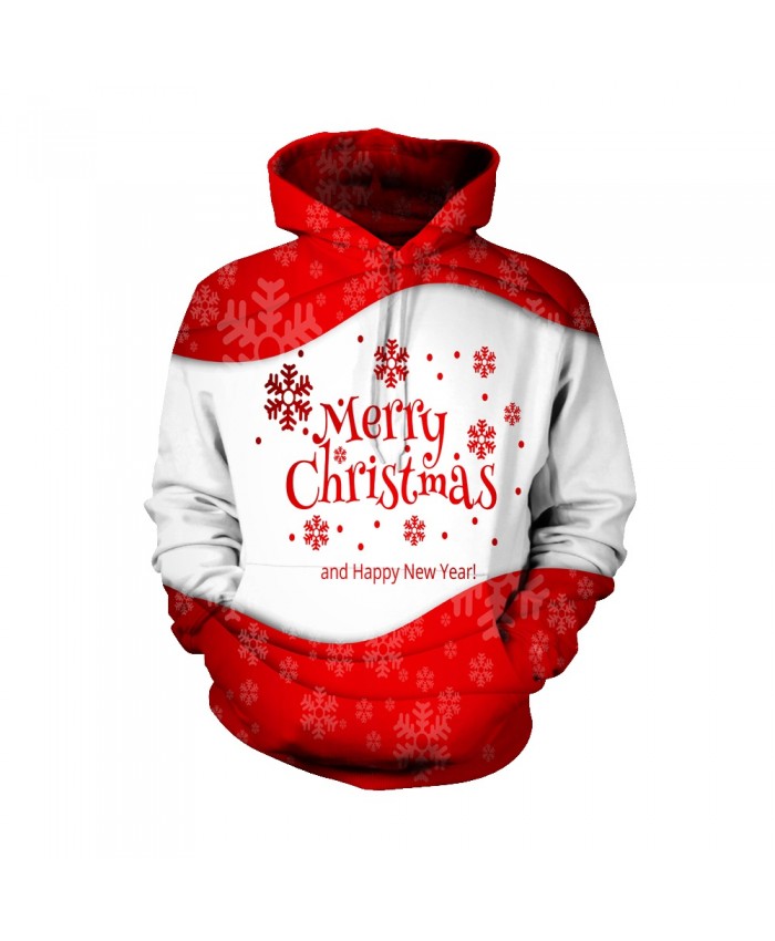 Merry Christmas red and white Funny Fashion Christmas Hoodie Sweatshirt