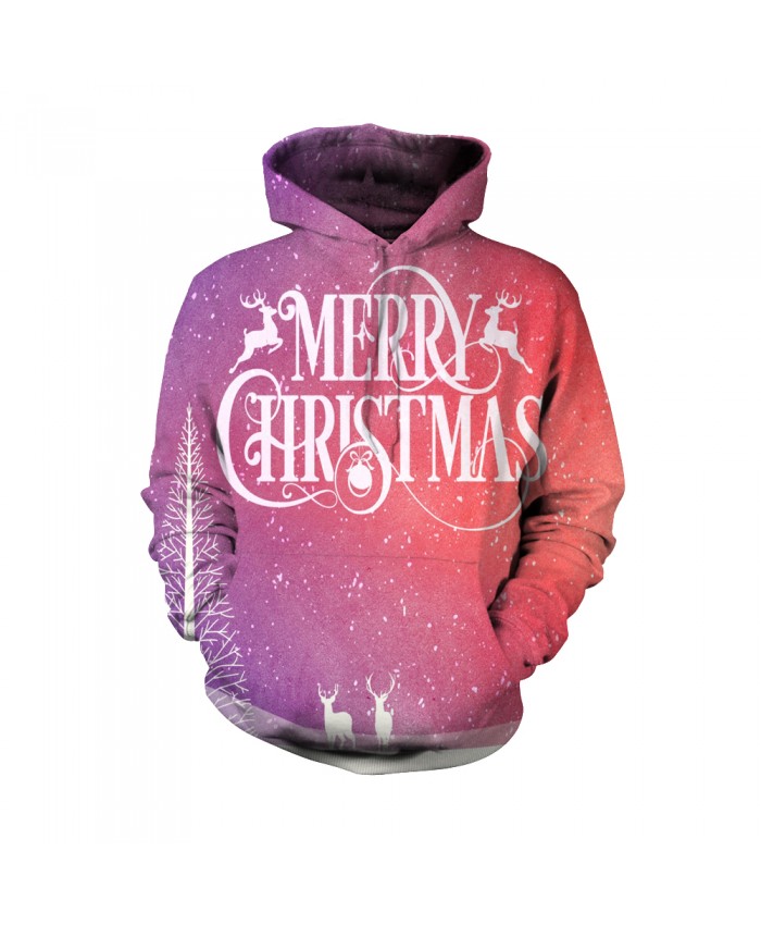 Merry christmas pink pattern Funny Fashion Christmas Hoodie Sweatshirt