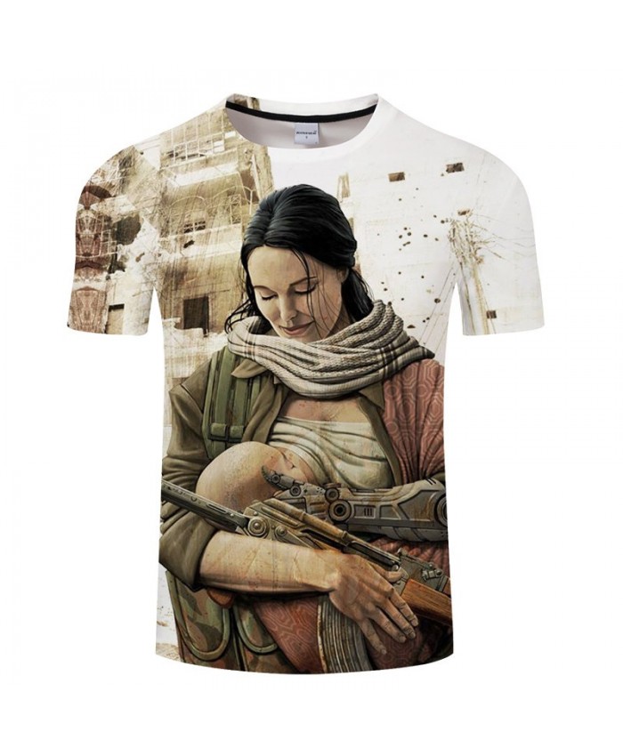 Mother Feeds The Baby To Eat Anime Game 3D Print tshirt Men tshirt Summer Casual Short Sleeve Male O-neck Drop Ship