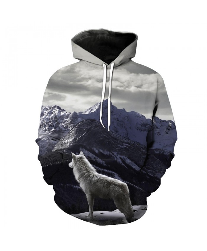 Mountains Wolf Casual Pullover Latest Hooded Sweatshirt Tracksuit Pullover Hooded Sweatshirt