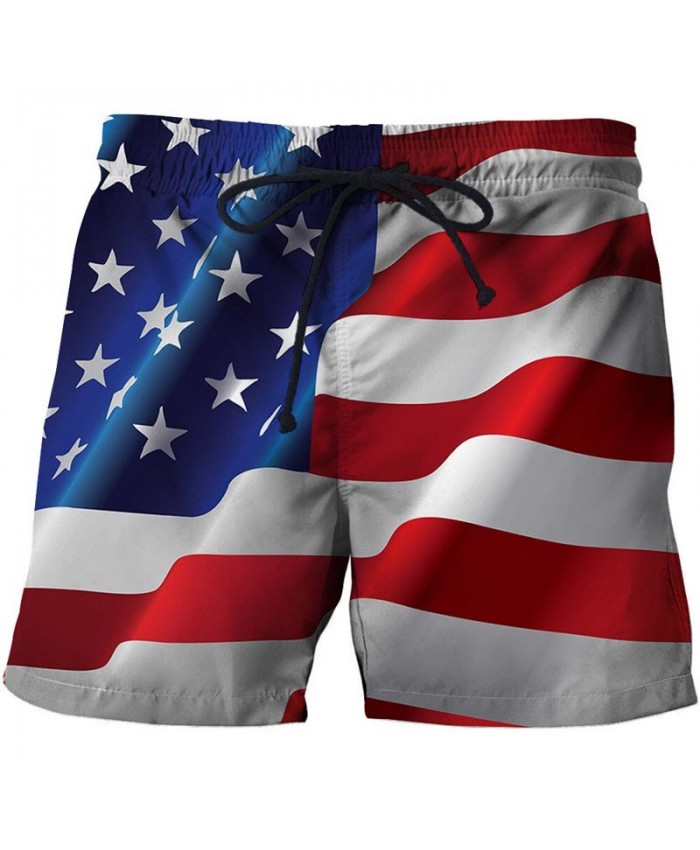 Multiple Horizontal Lines Men 3D Printed Beach Shorts Summer Male USA Flag Breathable Watersport Summer Board Short