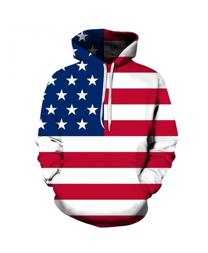 Multiple Wide Lines Men 3D Printed Pullover Sweatshirt Pullover Hoodie USA Flag Hoodie Fashion Men Hoodie Fashion