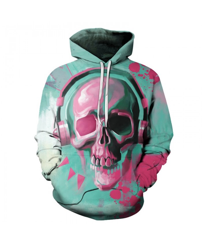 Music Skull Printed 3D Hoodies Hip Hop Sweatshirts Men Women Pullover Unisex Novelty Autumn Outwear Rock Hoodie Male Coats