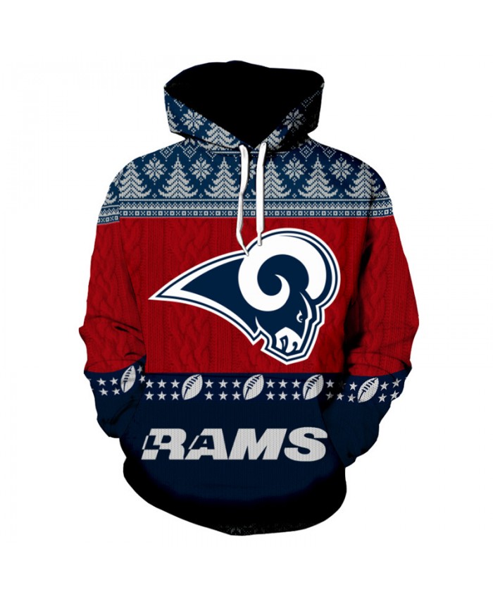 NFL American Football Casual Hoodie Christmas Sweatshirt fashion Pullover Los Angeles Rams