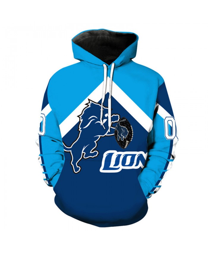 NFL American football Fashion 3D hooded sweatshirt cool pullover Detroit Lions