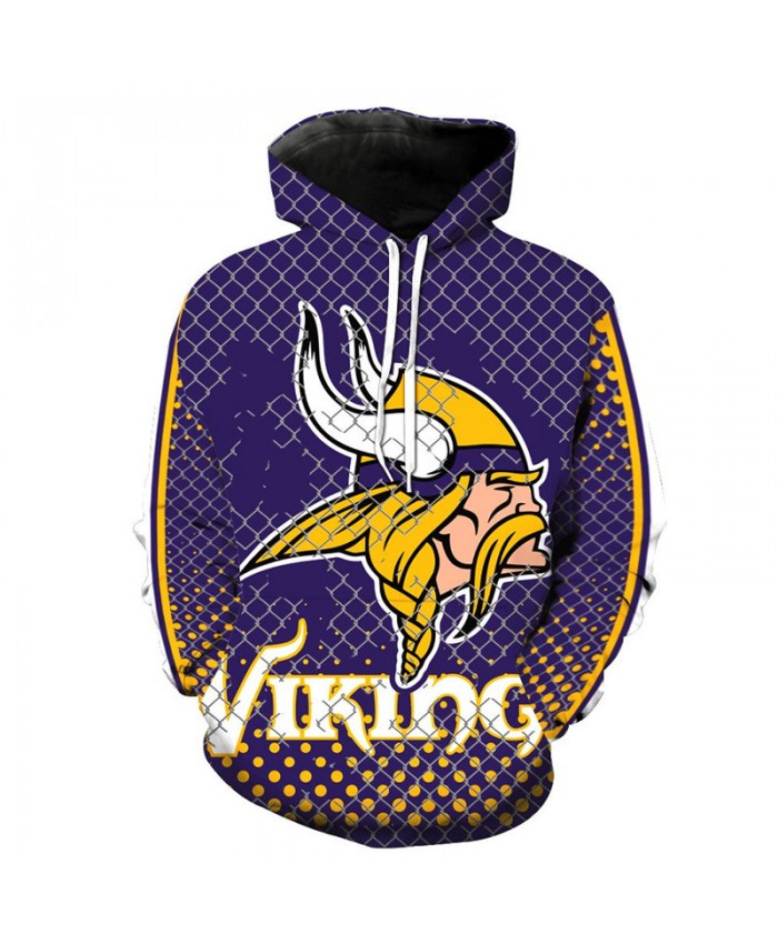 NFL American football Fashion 3D hooded sweatshirt cool pullover Minnesota Vikings