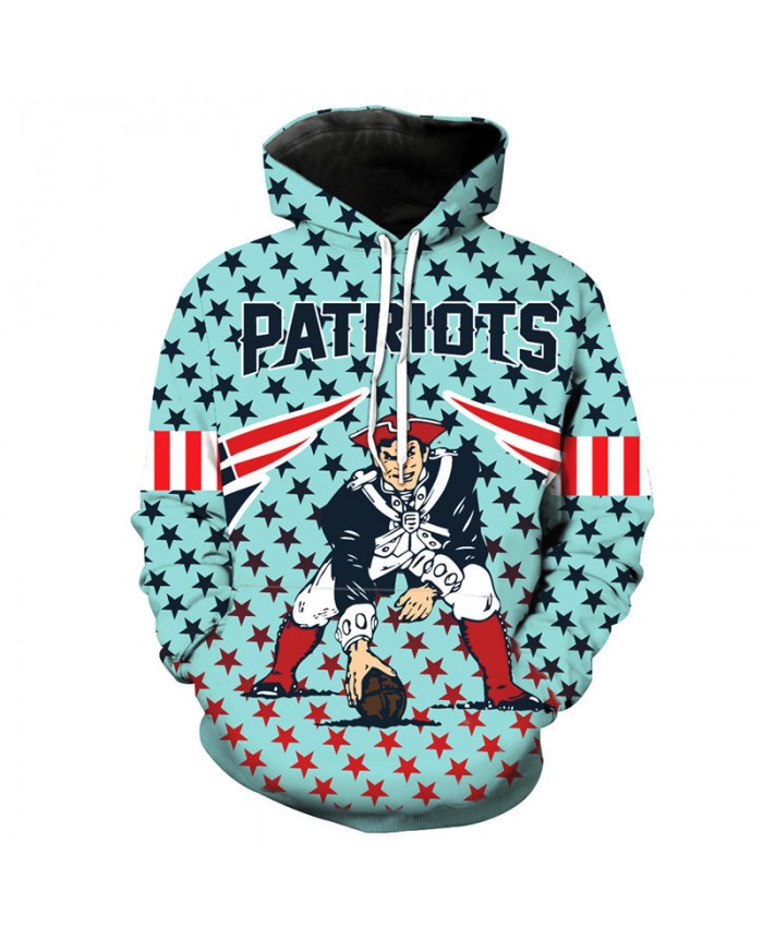 NFL American football Fashion 3D hooded sweatshirt cool pullover New England Patriots