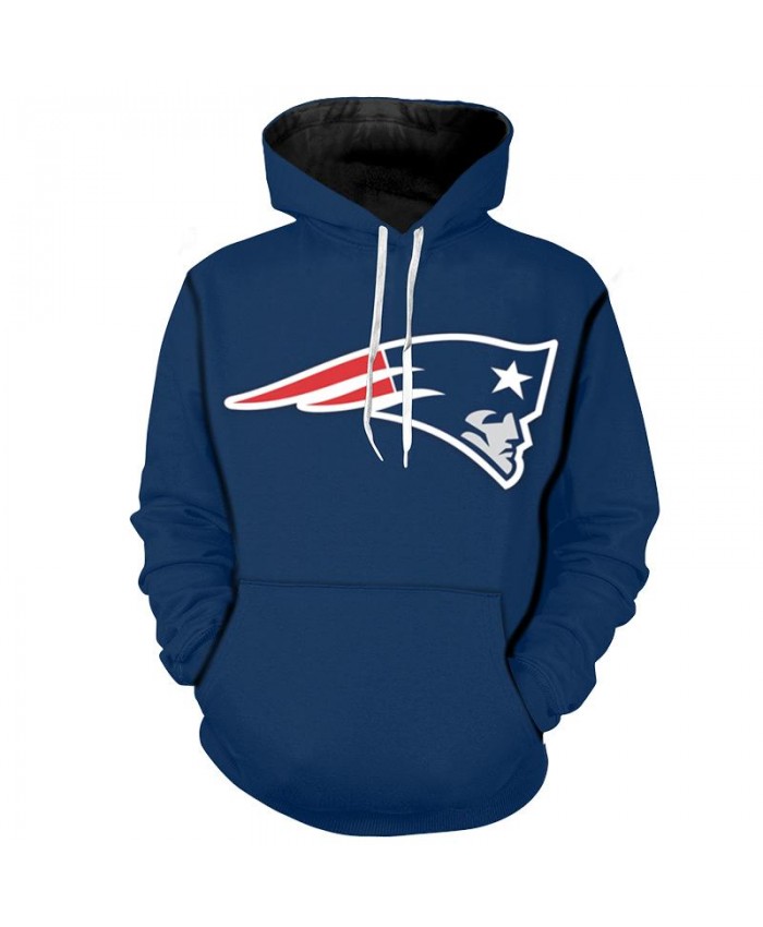 NFL England Patriots Hoodie Blue 3D Hoodie With Zipper Sweatshirt Jacket Pullover