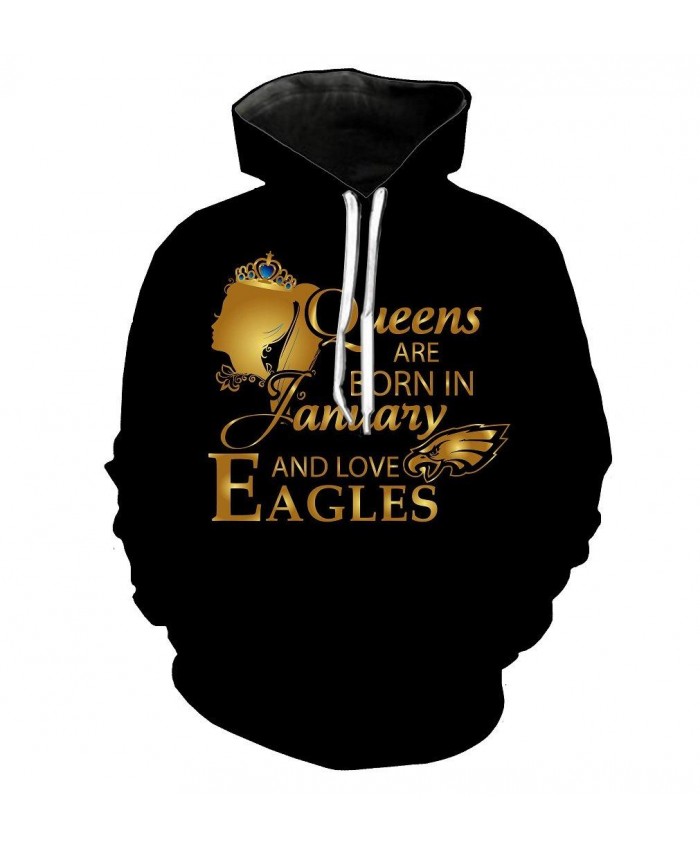 NFL Football Philadelphia Eagles 3D Hoodie With Zipper Sweatshirt Jacket Pullover