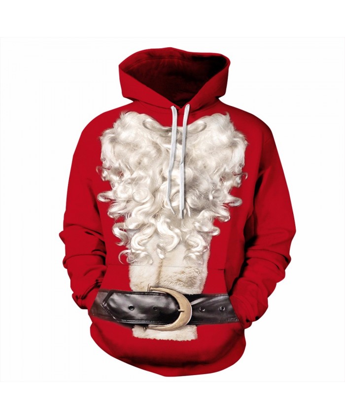 New 3D Hoodie Christmas Santa Claus Beard Space Fleece Hoodie Sweatshirt Unisex Drawstring Pockets Hoody Tops Dropship