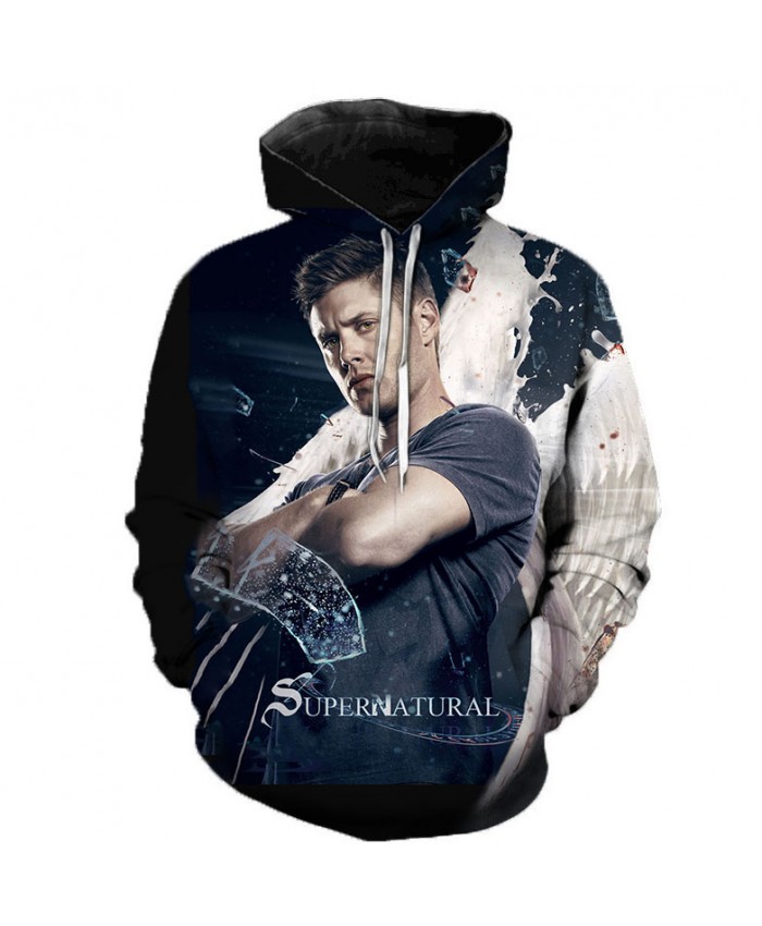 New Arrival Supernatural 3D Print Hoodie Men/Women Fashion Casual Sweatshirt Supernatural Pullover Streetwear Oversized Hoodies D