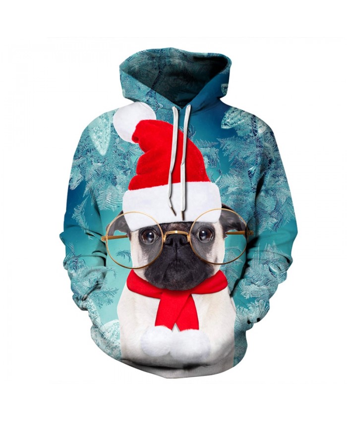 New Cute Dog Christmas Print 3D Hoodie Sweatshirt Men Women Fashion Hip Hop Pullover Hoody Tops 2021 Autumn Sportswear Tracksuit