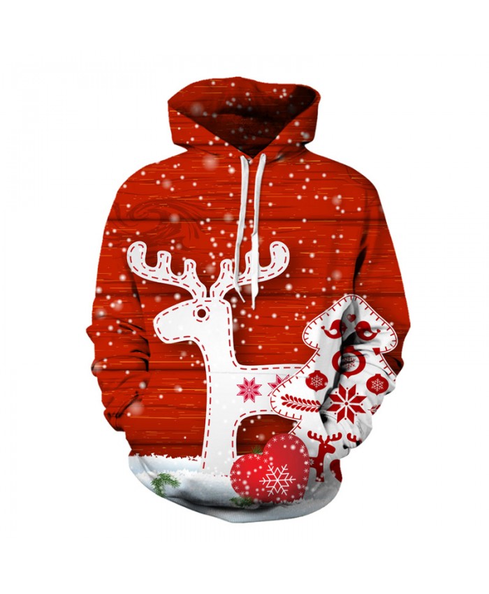 New Fashion Hooded Christmas Cartoon Fawn 3d Hoodies Men Women Autumn Winter Tops Paint 3d Sweatshirts Unisex Pullovers