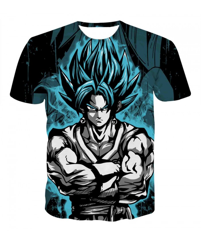 New Fashion Summer T-shirt Men Short Sleeve Anime Dragon Ball T Shirt Homme 3D Vegeta Super Saiya Printed Tee Shirt Homme