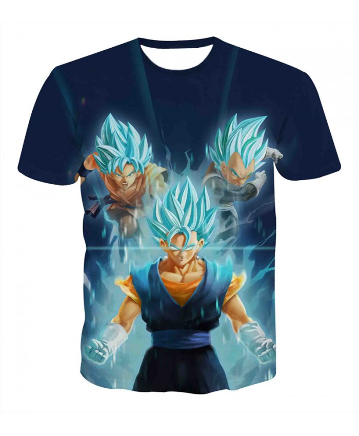 New Fashion Summer T-shirt Men Short Sleeve Anime Dragon Ball T Shirt Homme 3D Vegeta Super Saiya Printed Tee Shirt Homme A
