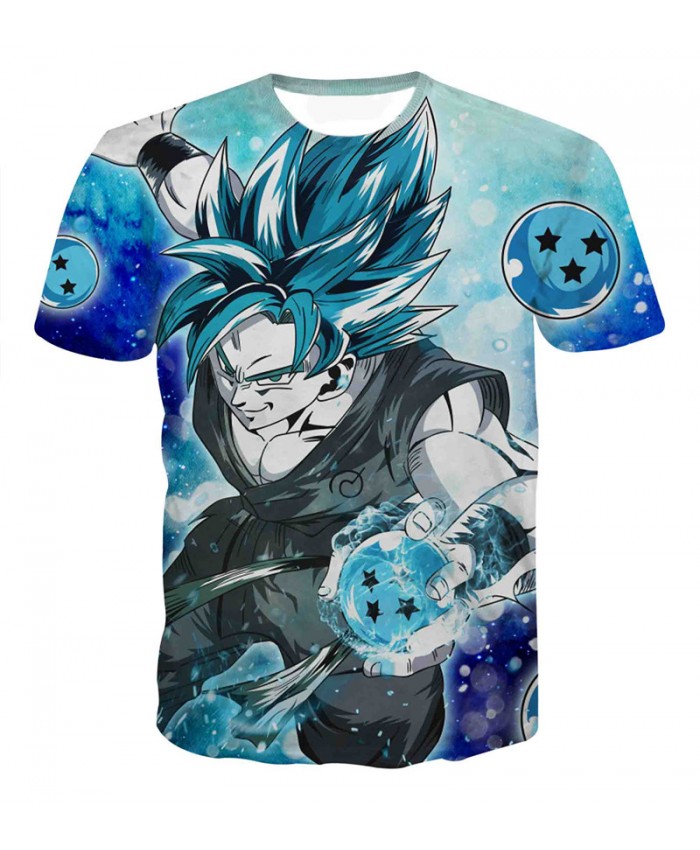 New Fashion Summer T-shirt Men Short Sleeve Anime Dragon Ball T Shirt Homme 3D Vegeta Super Saiya Printed Tee Shirt Homme B