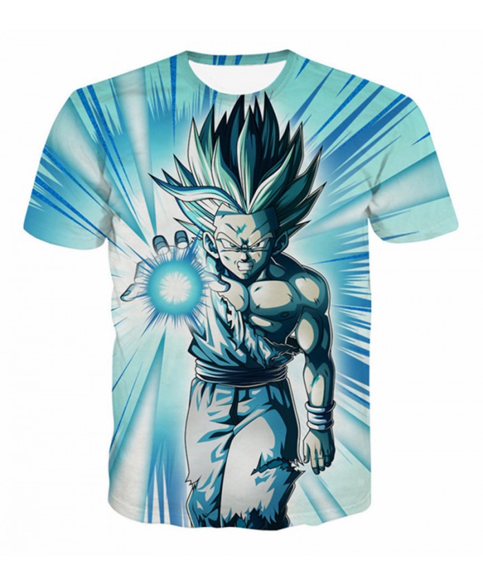 New Fashion Summer T-shirt Men Short Sleeve Anime Dragon Ball T Shirt Homme 3D Vegeta Super Saiya Printed Tee Shirt Homme D