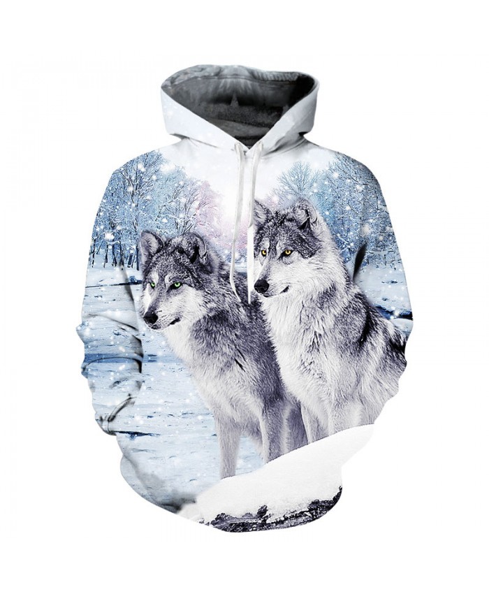 New Fashion Wolf Hoodies Men/women 3D Sweatshirts Print Double Wolf Thin Hoody Hooded Hoodies Tracksuits Tops Dropship