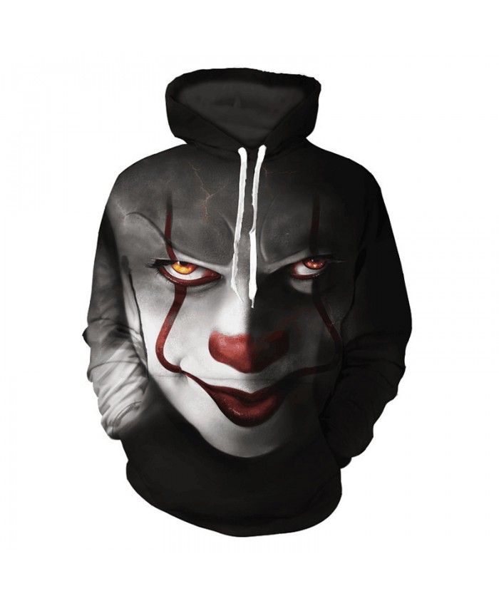 New Horror Movie IT Clown 3D Printed Hooded Sweatshirts Men Women Halloween Casual Pullover Stranger Things Personality Hoodies
