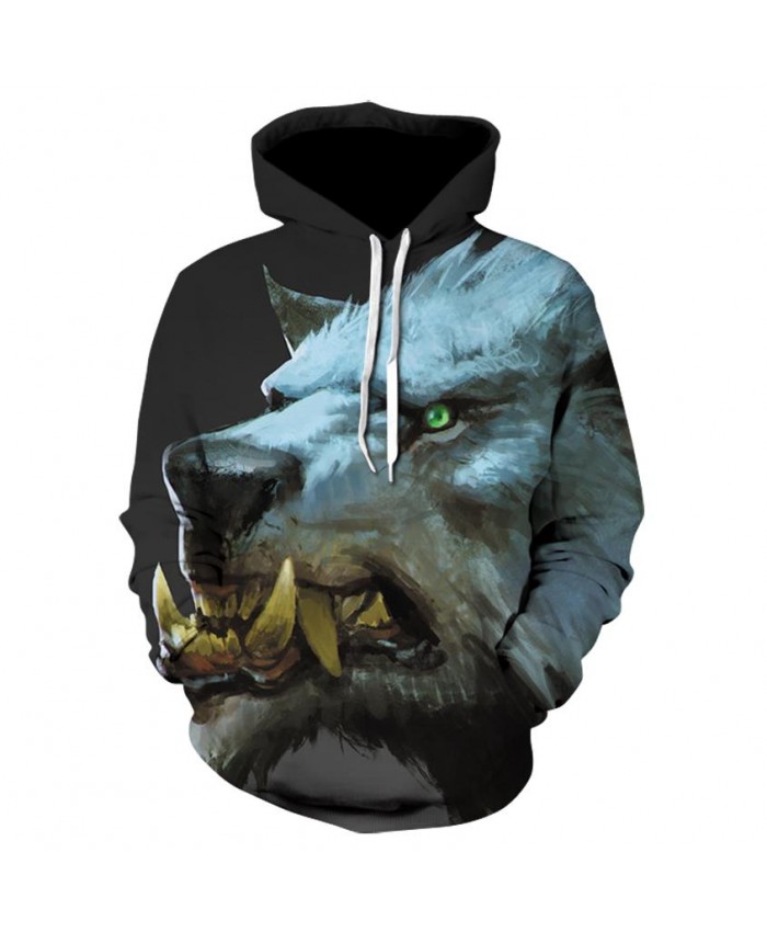 New Hot Sale Brand Wolf Printed Hoodies Men 3D Sweatshirt Quality Plus size Pullover Novelty 5XL Streetwear Male Hooded Jacket