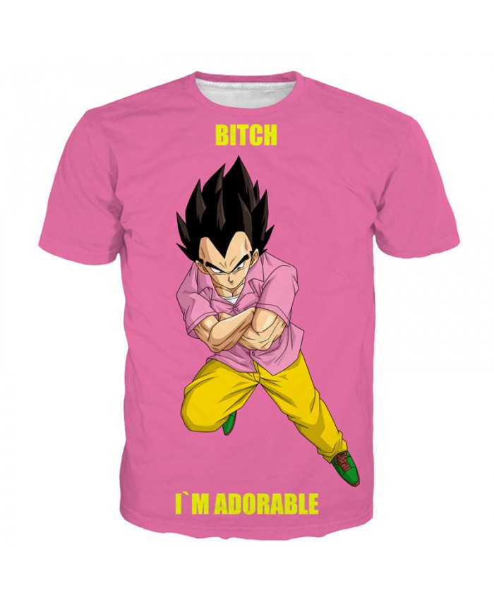 New Japanese 3D Vegeta Print Hot Anime T Shirt Men Dragon Ball T Shirt Funny T Shirts Cartoon Teenager Tops Tees Streetwear A