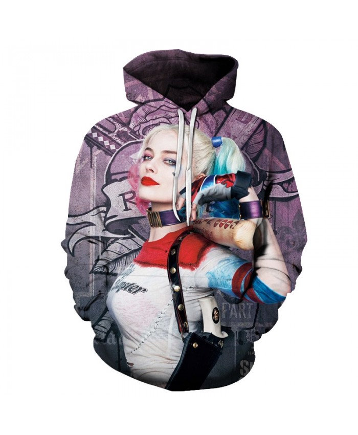 New Suicide 3D Hoodie Sweatshirts Squad Joker Harley Quinn Printed Men/Women Hood Pullovers Hip Hop Streetwear Dropship 2021