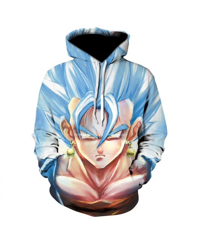 New Super Saiyan Blue hair Goku fighting Hooded Sweatshirts 3D Hoodies Pullovers Men Women Long Sleeve Outerwear New Hoodie