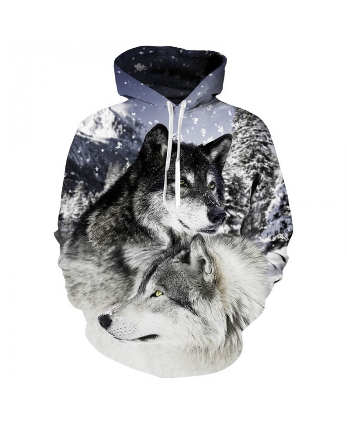 New Two Wolf Hoodie Men/Women 3D Print Hoodies Hat Tops Harajuku Hooded Pullover Casual Sweatshirts Hoody Dropship