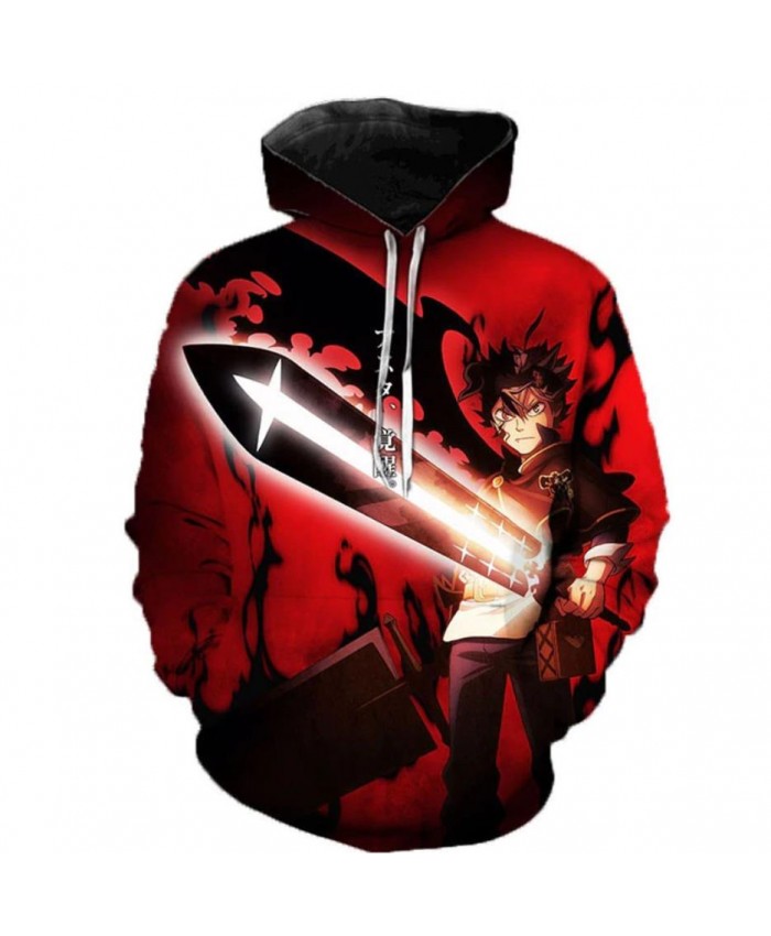 Newest Anime Black Clover 3D Hoodies Teens Fashion Cartoon Hooded Sweatshirts Spring Casual Outerwear Plus Size Coat