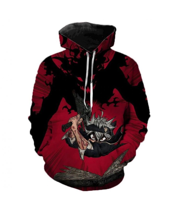 Newest Anime Black Clover 3D Hoodies Teens Fashion Cartoon Hooded Sweatshirts Spring Casual Outerwear Plus Size Coat A